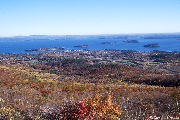 Bar Harbor from Cadillac Mountain [boston and beyond - 13 - 21 October 2000 - by David J. L'Hoste]