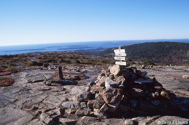 Convergence of several trails along Cadillac Mounain Ridge Trail, Acadia National Park [boston and beyond - 13 - 21 October 2000 - by David J. L'Hoste]