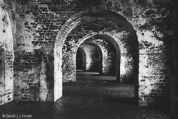 Arches at Fort Pike, 2001 - by David J. L'Hoste